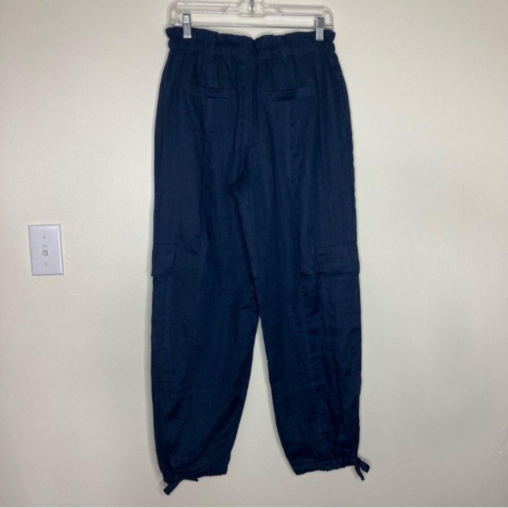 Magaschoni navy blue linen jogger style pants S - Picture 5 of 7